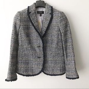 NWT J CREW Tweed 2 Button Blazer Raw Hem XXS